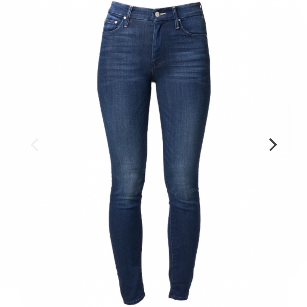 Mother Jeans The Looker Crop Ink & Paper Dark Wash Stretch Denim